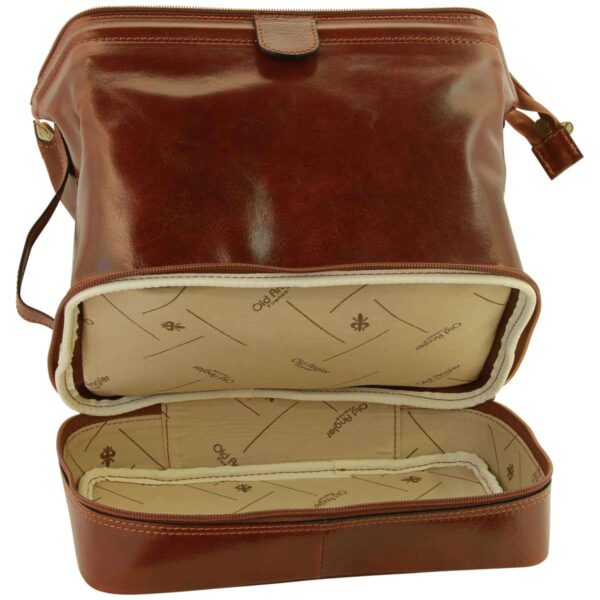 Beauty case in pelle. Marrone - immagine 4