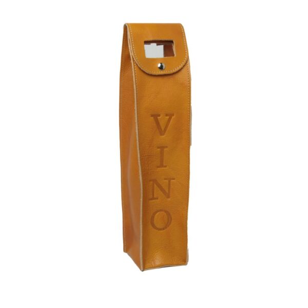 Porta Vino in Pelle. Giallo Ocra - immagine 2