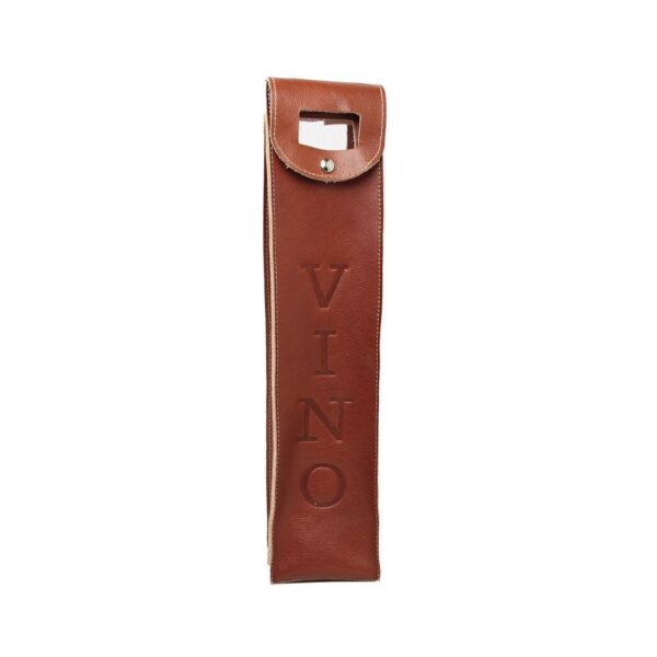 Porta Vino in Pelle. Teak - immagine 4